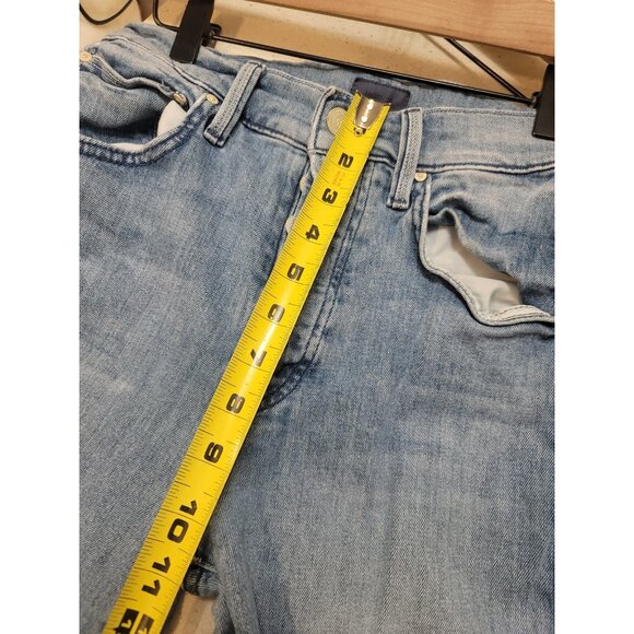 Mother High Waisted Hiker Hover Jeans Herbal Remedy Straight Leg Size 27 Blue - Picture 7 of 10